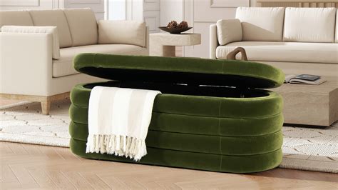 Olive Green Storage Bench