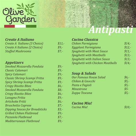 Olive Menu Garden