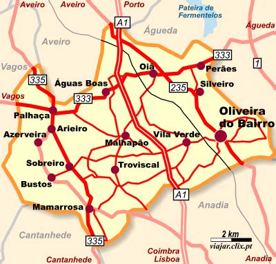 oliveira do bairro mapa