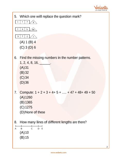 olympiad exam for class 2 maths syllabus