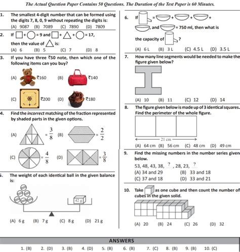 olympiad exam for class 2 maths syllabus pdf