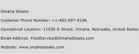 omaha steaks contact phone number