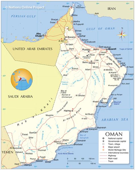 oman map with cities