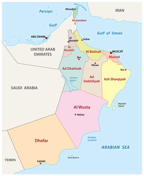 oman map with regions