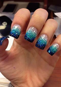Ombre Glitter Acrylic Nails