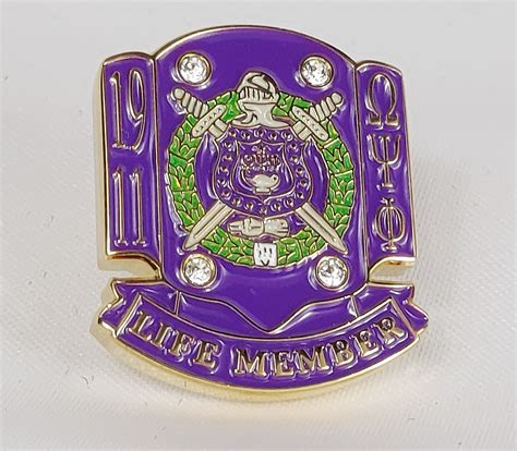omega psi phi life membership pocket badge