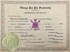 omega psi phi membership certificate