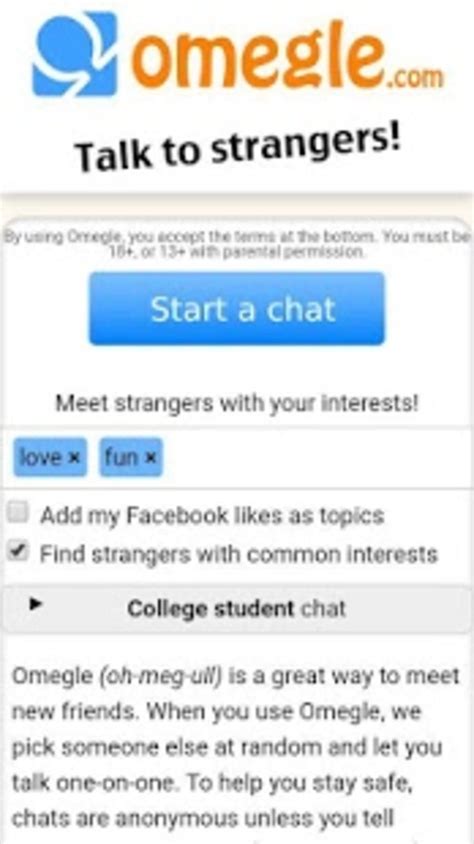 omegle talk to strangers for free