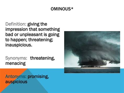 ominous definition synonym