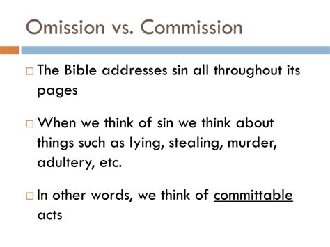omission and commission meaning