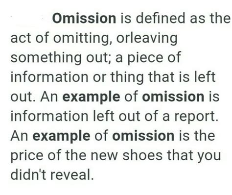 omissions meaning