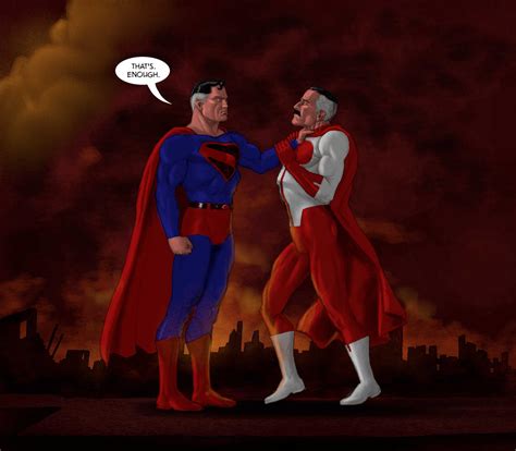 omni man vs base superman