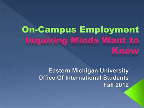 on campus jobs at eastern michigan university