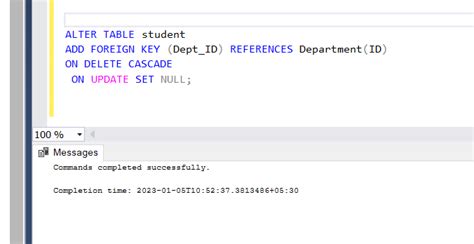 On Delete Cascade Sql Server Alter Table