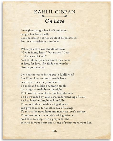 on love kahlil gibran