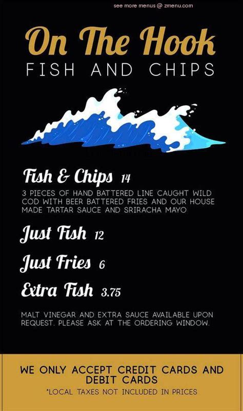 on the hook fish and chips menu
