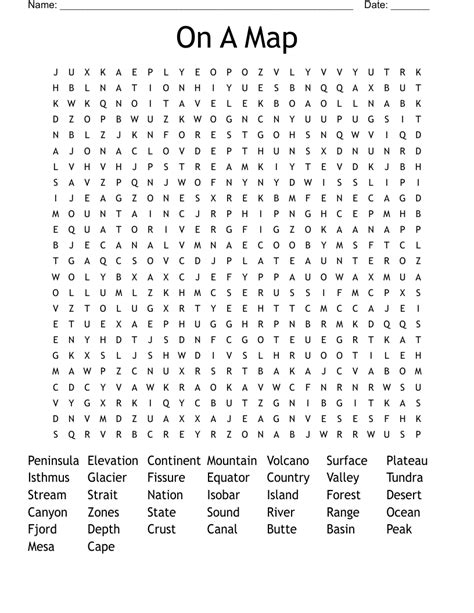 Use Your Map Word Search Puzzle Free printable word searches, Word