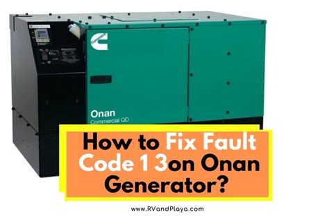 Onan Generator Fault Code 13