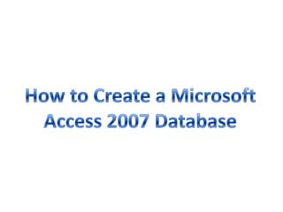 onbekende database indeling access 2007