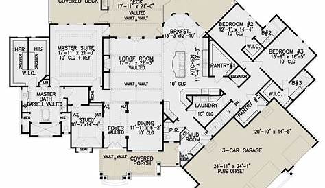 one story five bedroom home plans | Home Plans HOMEPW72132 - 4,457