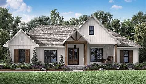 One-Story Modern Farmhouse Plan with Open Concept Living - 51829HZ