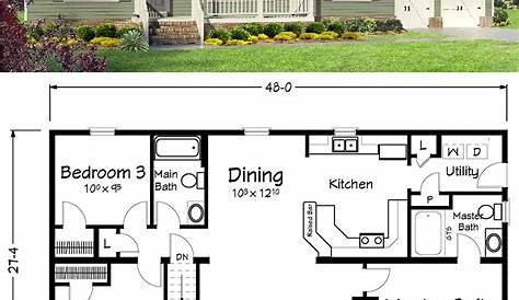 One-story New American Ranch House plan with Board and Batten Siding