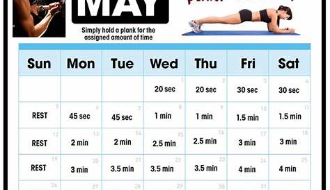 One Month Plank Challenge Results Best Chart Print Out Get Your Calendar