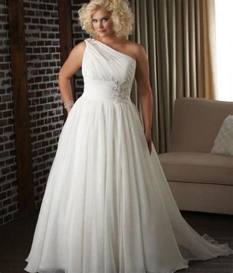 One shoulder plus size wedding dress PlusLook.eu Collection
