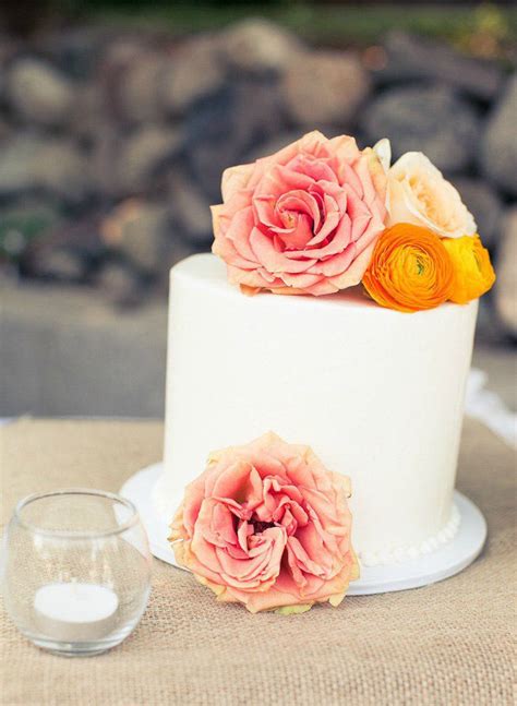 Wedding Cake With White Fondant Flowers