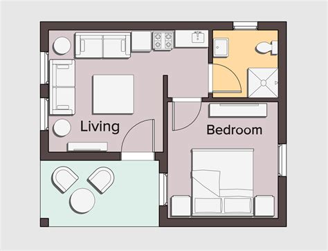 1 Bedroom Apartment/House Plans