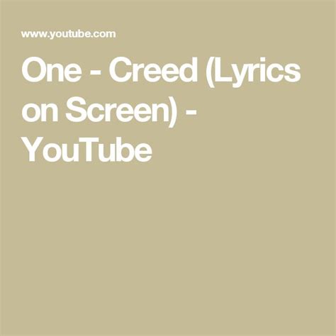 one by creed lyrics