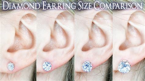 one carat diamond earrings actual size
