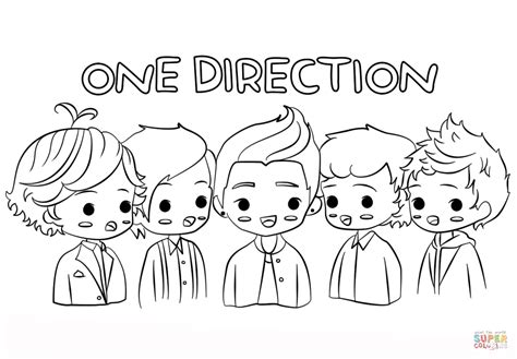 one direction chibi coloring page