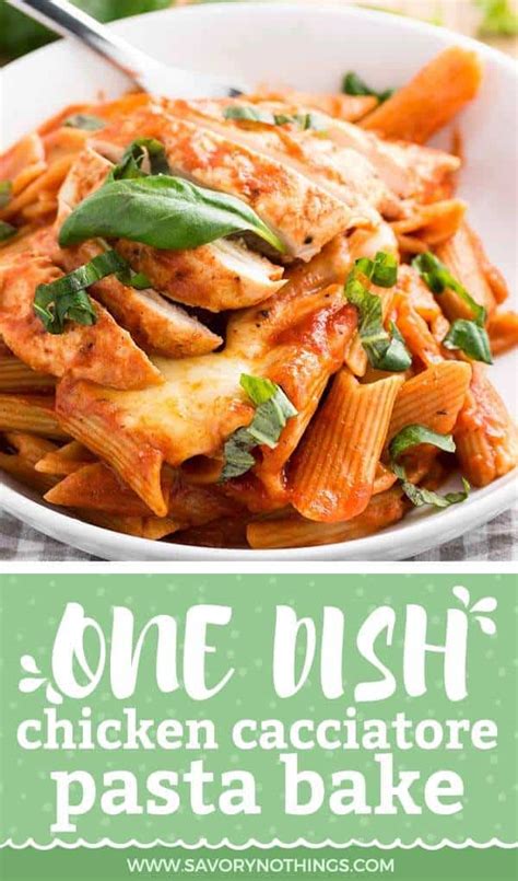 one dish easy chicken cacciatore pasta bake