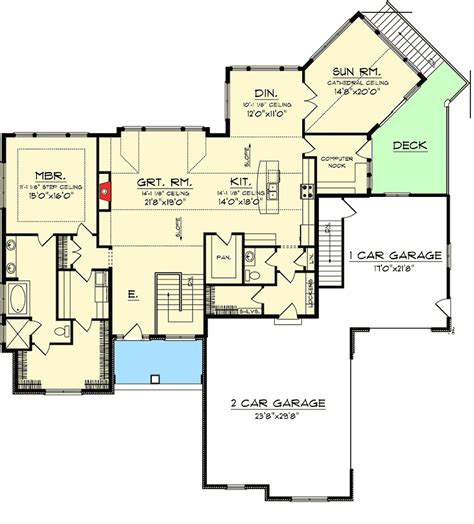 one floor with basement house plans
