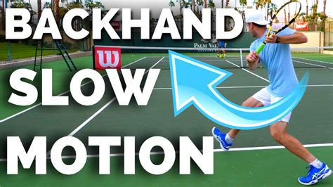 one handed backhand slow motion