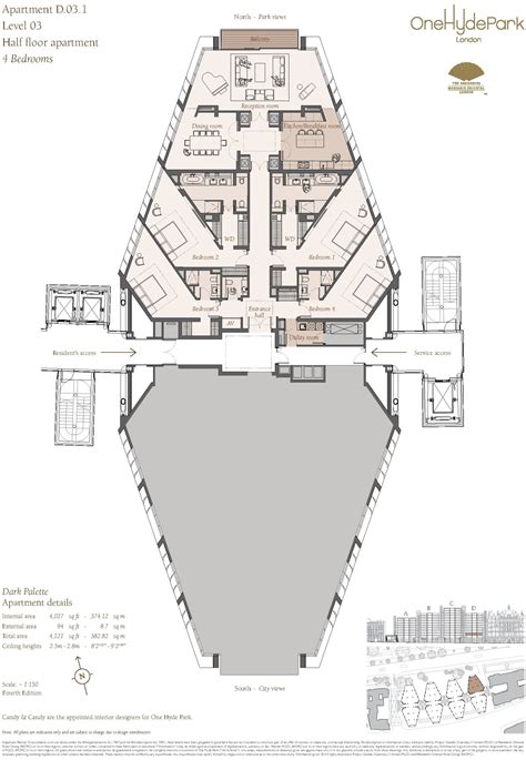 one hyde park 4 bedroom floor plan