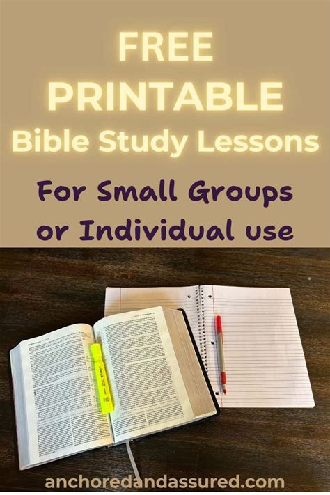 One Lesson Bible Study For Small Groups Printable