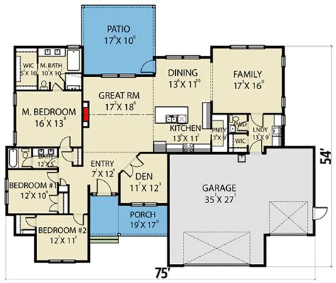 one level living floor plans