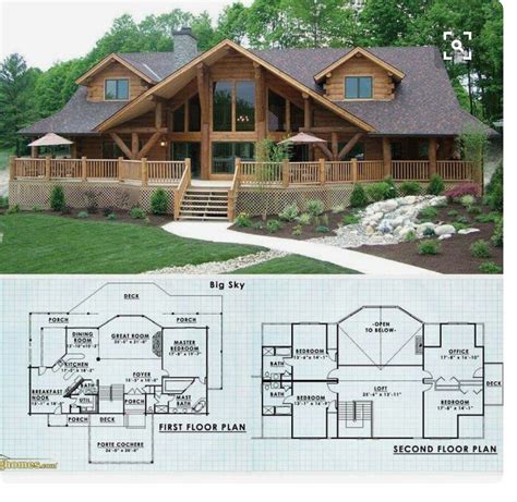 one level log cabin floor plans