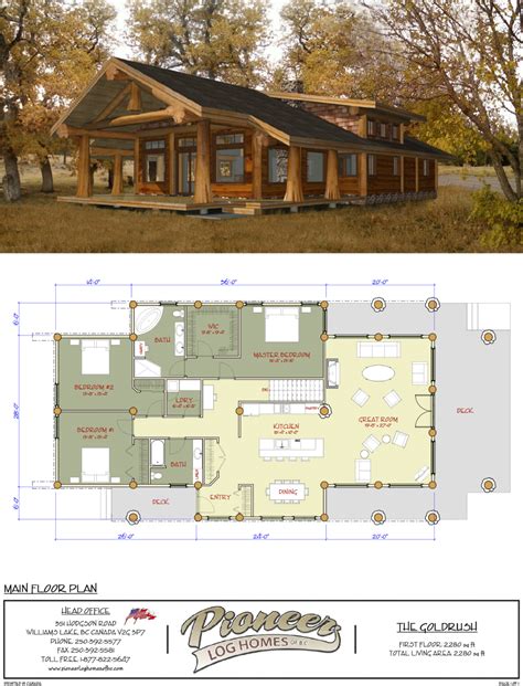 one level log home floor plans