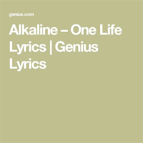Alkaline One Life (Lyrics) YouTube