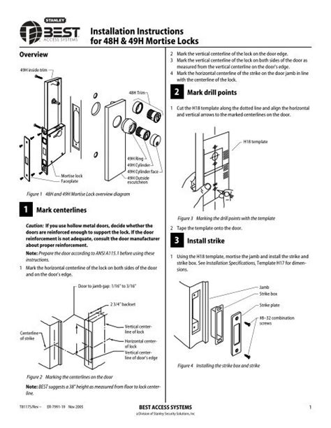 one lock door lock instructions