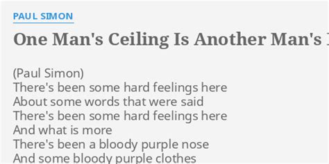 one man s ceiling is another man s floor lyrics