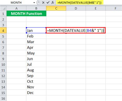 one month date formula in excel
