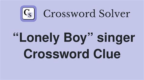 one name lonely singer crossword