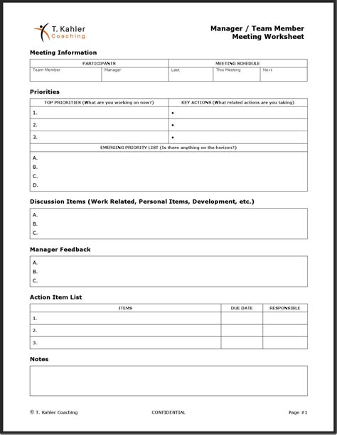 one on one form template