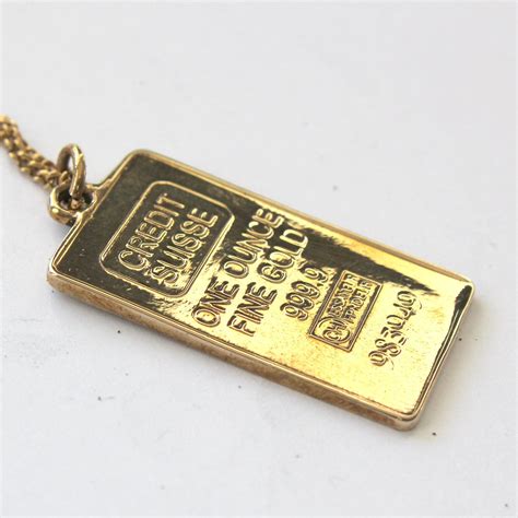 one ounce gold bar necklace