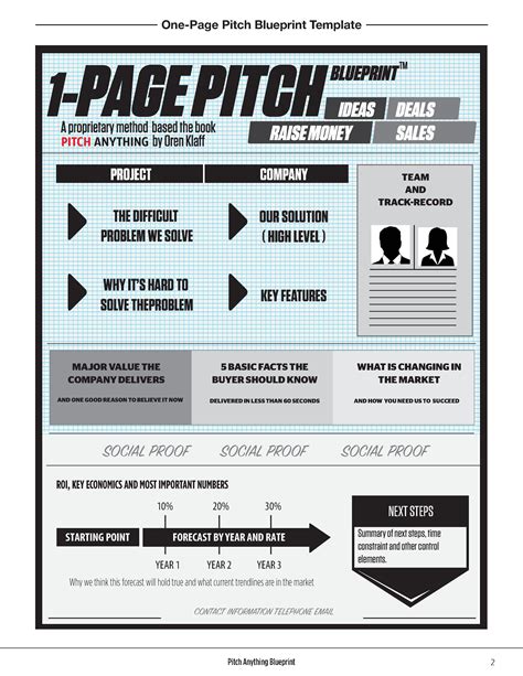 one page business pitch template