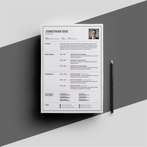 one page cv template free